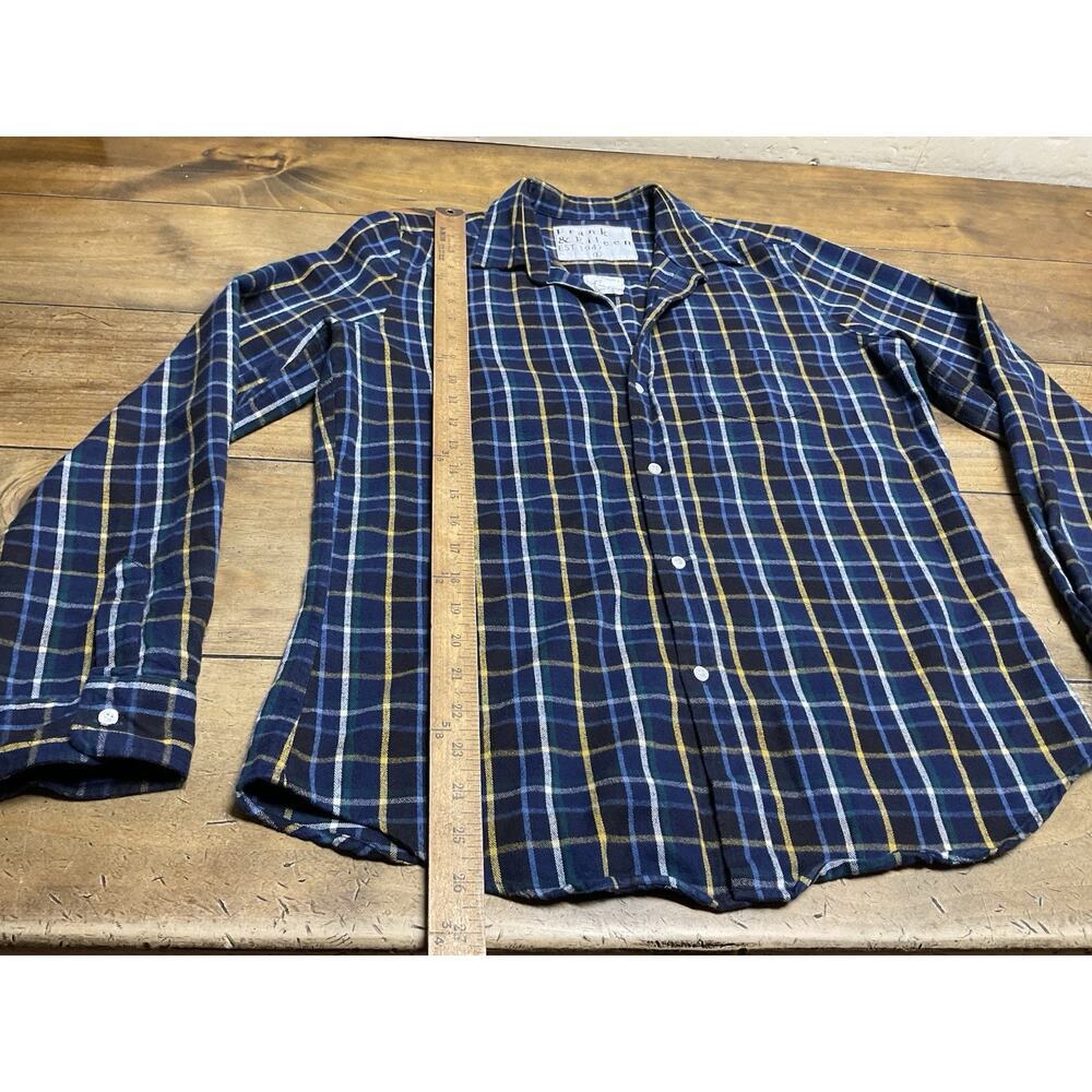 Frank & Eileen "Barry" Womens Size L Cotton Flannel Shirt Blue Plaid Button Up - Picture 5 of 8